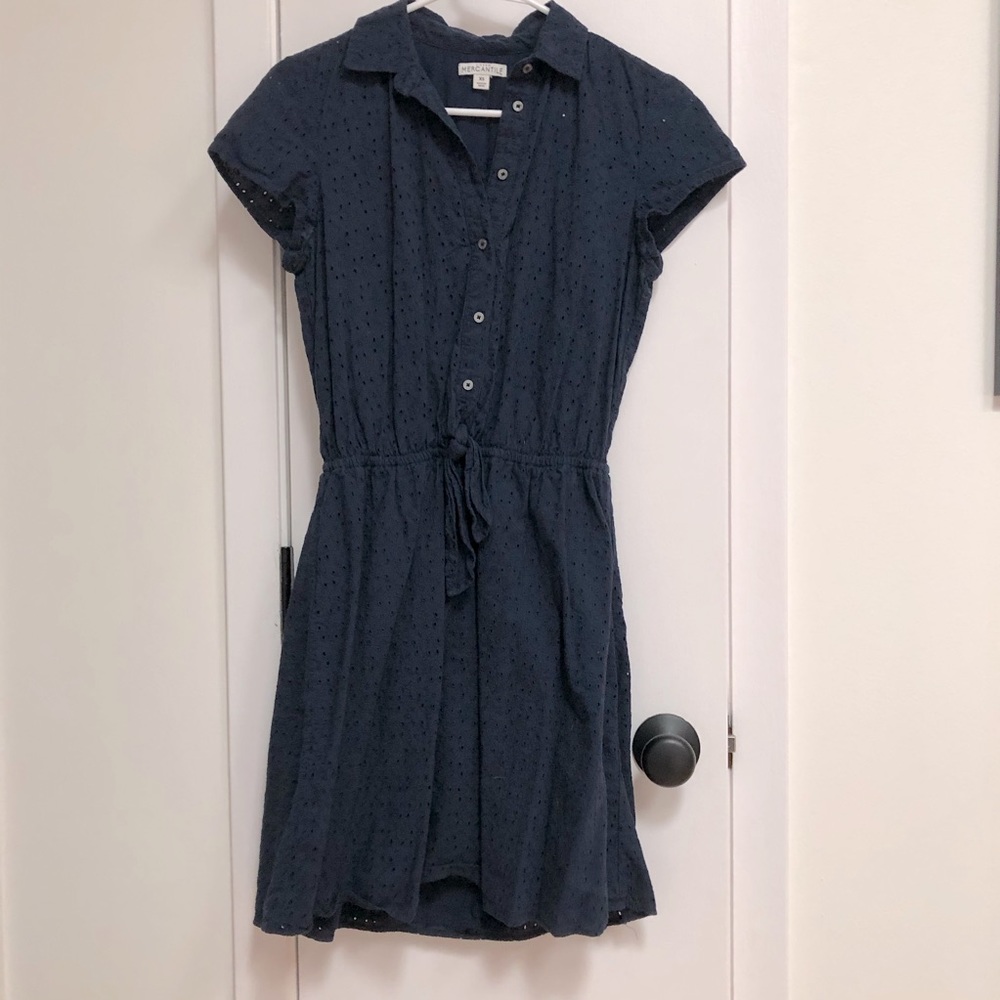 J Crew Factory Button Front Eyelet Dress